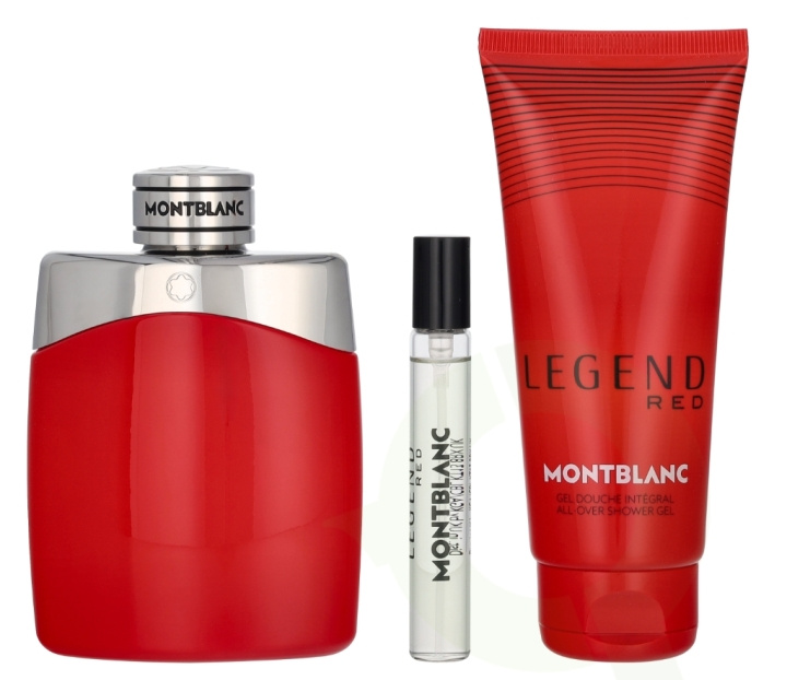 Mont Blanc Legend Red Giftset 207.5 ml Edp Spray 100ml/Edp Spray 7,5ml/All-Over Shower Gel 100ml i gruppen HELSE OG SKJØNNHET / Duft og parfyme / Parfyme hos TP E-commerce Nordic AB (D34021)
