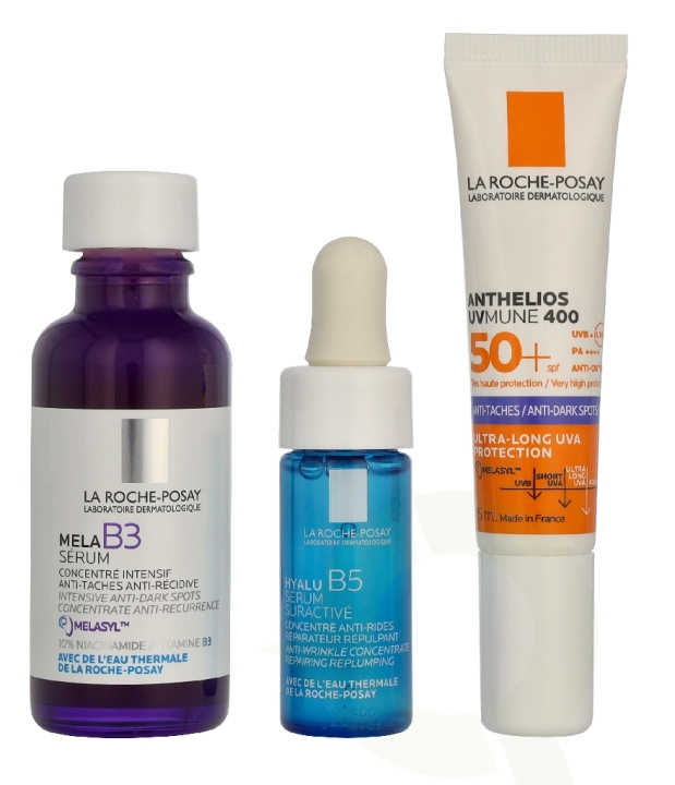 La Roche LRP Mela B3 Serum Set 55 ml Mela B3 Serum 30ml/Mini Hyalu B5 Supercharged Serum 10ml/Mini Anthelios Uvmune Anti-Dark Spot Fluid SPF50+ 15ml i gruppen HELSE OG SKJØNNHET / Hudpleie / Ansikt / Hudserum hos TP E-commerce Nordic AB (D34059)