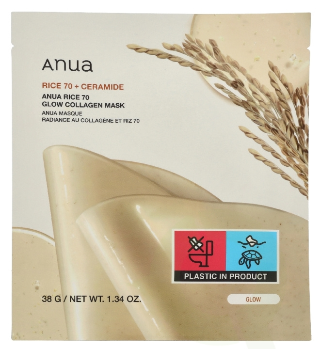 Anua Rice 70 + Ceramide Glow Collagen Mask 38 g i gruppen HELSE OG SKJØNNHET / Hudpleie / Ansikt hos TP E-commerce Nordic AB (D34164)