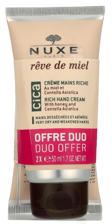 Nuxe Reve De Miel Cica Hand Cream Duo Set 100 ml 2 x 50ml i gruppen HELSE OG SKJØNNHET / Manikyr/pedikyr / Håndkrem hos TP E-commerce Nordic AB (D34172)