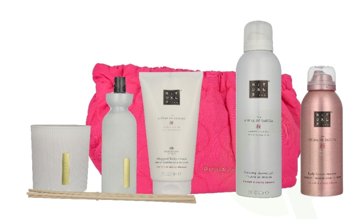 Rituals Sakura Set 710 ml Scented Candle 140gr/Foaming Shower Gel 200ml/Body Cream 150ml/Body Lotion Mousse 150ml/Mini Fragrance Sticks 70ml i gruppen HELSE OG SKJØNNHET / Gavesett / Gavesett for henne hos TP E-commerce Nordic AB (D34228)
