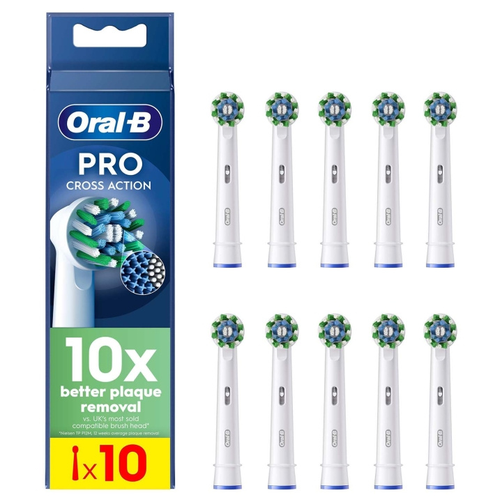 Oral B Borsthuvud CrossAction 10st i gruppen HELSE OG SKJØNNHET / Munnpleie / Elektriske tannbørster tilbehør hos TP E-commerce Nordic AB (D34345)