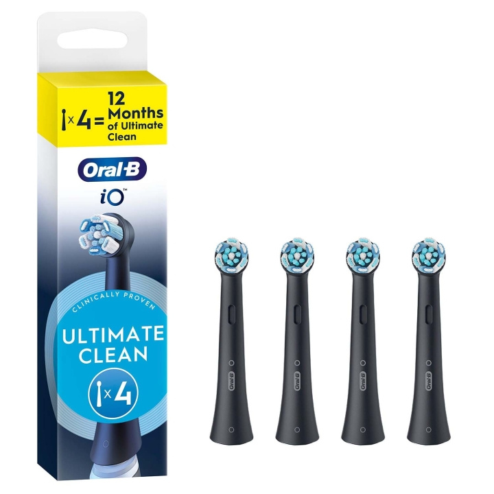 Oral B Borsthuvud iO Ultimate Clean Black 4st i gruppen HELSE OG SKJØNNHET / Munnpleie / Elektriske tannbørster tilbehør hos TP E-commerce Nordic AB (D34351)
