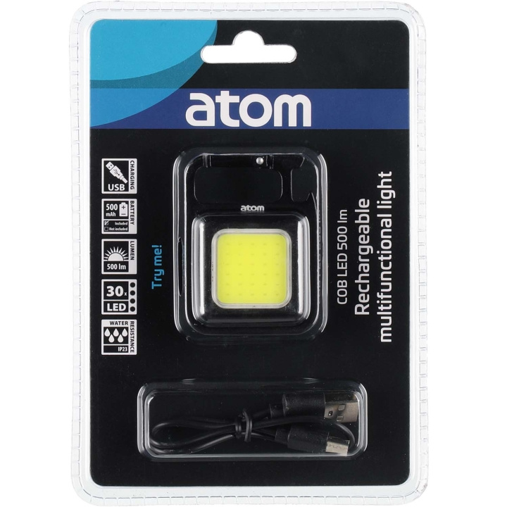 Atom Multifunktionslampa - Laddbar COB 30 LED Super 500 lm i gruppen SPORT, FRITID & HOBBY / Lommelykter og hodelykter / Hodelykter hos TP E-commerce Nordic AB (D34489)