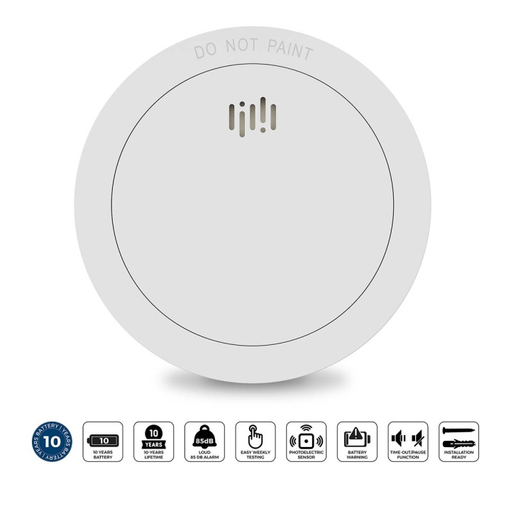 Alecto Smoke detector with 10 years battery and sensor runtime White i gruppen HJEM, HUS OG HAGE / Alarm, Sikkerhet og overvåking / Brann, røyk, gass / Brannvarslere hos TP E-commerce Nordic AB (D34865)