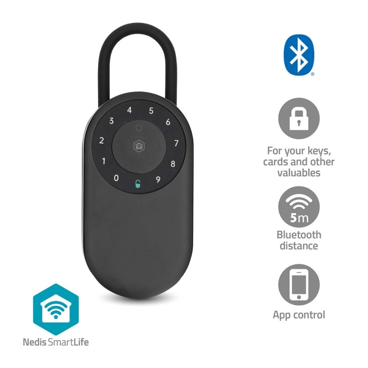Nedis SmartLife nøkkelsafe | Bluetooth® | Utendørs | Digit | IP65 | Sort i gruppen SPORT, FRITID & HOBBY / Morsomme produkter / Smarte produkter hos TP E-commerce Nordic AB (D34881)