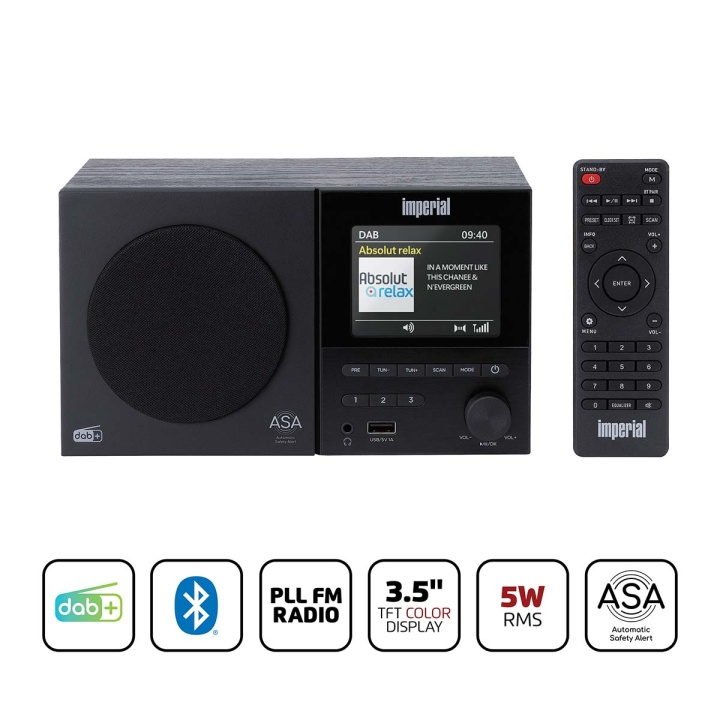 imperial DABMAN-120BK DAB+, FM radio with BT,RC i gruppen Elektronikk / Lyd & Bilde / Høyttalere & tilbehør / Bluetooth-høyttalere hos TP E-commerce Nordic AB (D34886)
