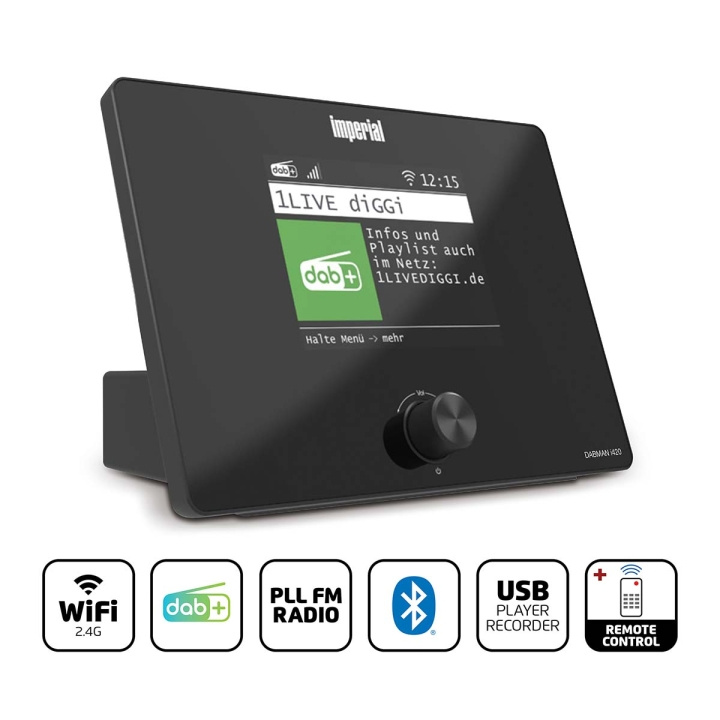 imperial Kompakt hybridradio (Internett, DAB+, FM Hi-Fi tuner) med Bluetooth® i gruppen Elektronikk / Lyd & Bilde / Hjemmekino, HiFi og bærbar / Radio & Vekkerklokker / Radio hos TP E-commerce Nordic AB (D34889)