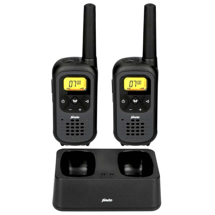 Alecto Walkie-Talkie-sett | 2 håndsett | Opp til 7 km | Frekvenskanaler: 16 | PTT / VOX | 35 timer standby | Hodetelefonutgang | Svart i gruppen SPORT, FRITID & HOBBY / Friluftsliv / Walkie talkie hos TP E-commerce Nordic AB (D34894)