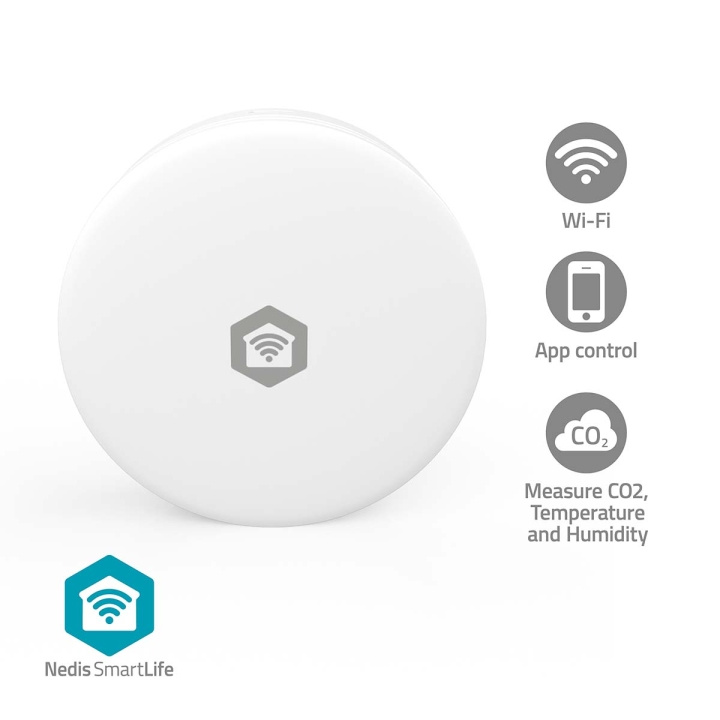 Nedis SmartLife luftkvalitetsmonitor | Wi-Fi | Karbondioksid (CO2) / Luftfuktighet / Temperatur | Android™ / IOS | Hvit i gruppen HJEM, HUS OG HAGE / Smarthus / Smarthussystemer hos TP E-commerce Nordic AB (D34912)