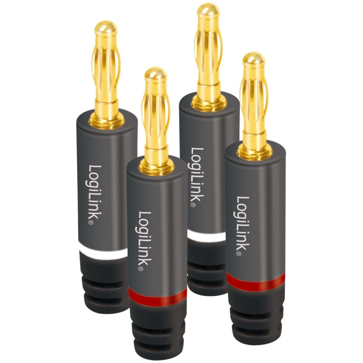 LogiLink Banankontakter max 4 mm² högtalarkabel 4-pack i gruppen Elektronikk / Kabler og adaptere / RCA hos TP E-commerce Nordic AB (D34935)