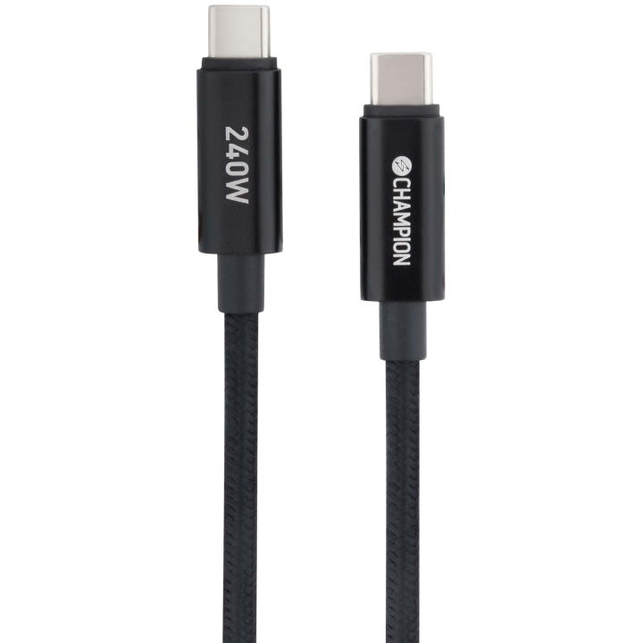 Champion USB-C Kabel 240W 2m Svart i gruppen Datautstyr / Kabler og adaptere / USB / USB-C hos TP E-commerce Nordic AB (D34941)