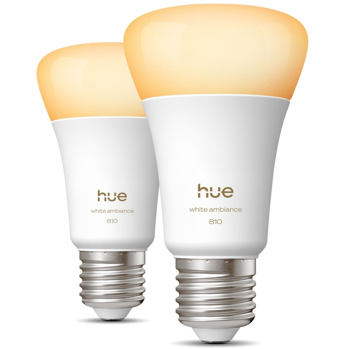Philips Hue White Ambiance E27 810lm 2-pack i gruppen HJEM, HUS OG HAGE / Smarthus / Smart belysning hos TP E-commerce Nordic AB (D34945)