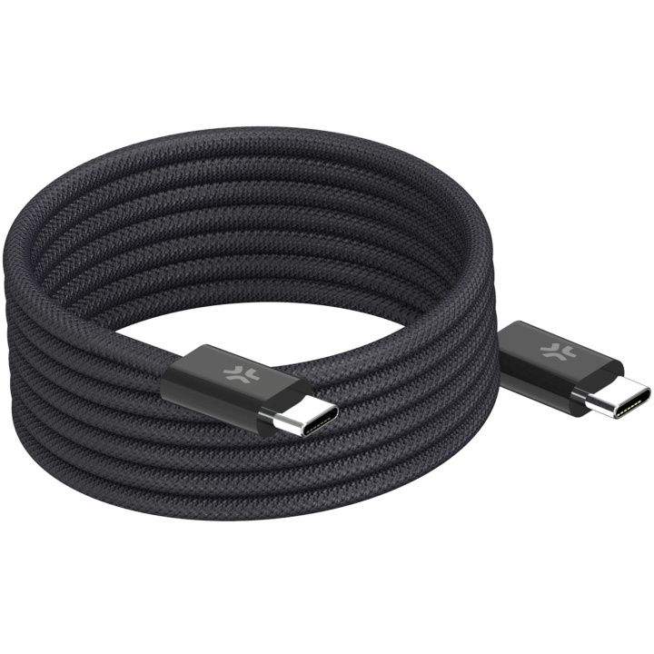 Celly USB-C Kabel 60W Magnetisk Flätad 1m Svart i gruppen Datautstyr / Kabler og adaptere / USB / USB-C hos TP E-commerce Nordic AB (D35021)