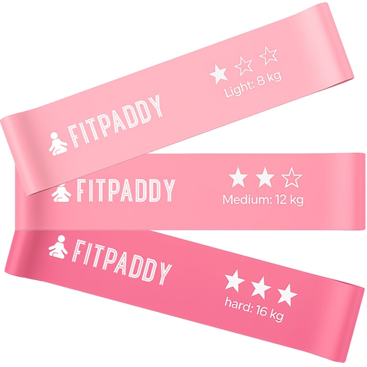 Fitpaddy Elastiska Band Plus 3 Styck Pink Edition i gruppen SPORT, FRITID & HOBBY / Treningsutstyr / Treningstilbehør hos TP E-commerce Nordic AB (D35070)