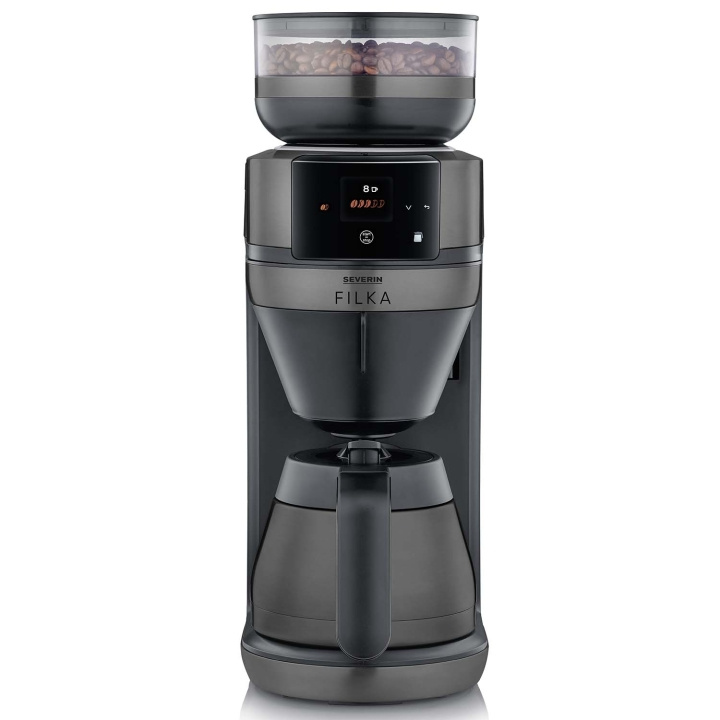 Severin Helautomatisk filterkaffebryggare FILKA 2.0 med termoskanna KA 4855 Dark Inox i gruppen HJEM, HUS OG HAGE / Husholdningsapparater / Kaffe og espresso / Termostraktere hos TP E-commerce Nordic AB (D35096)