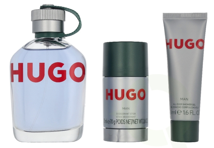 Hugo Boss Hugo Man Giftset 250 ml Edt Spray 125ml/Deo Stick 75ml/Shower Gel 50ml i gruppen HELSE OG SKJØNNHET / Duft og parfyme / Parfyme / Parfyme for han hos TP E-commerce Nordic AB (D35279)