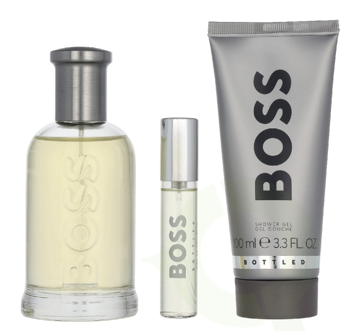 Hugo Boss Bottled Set 210 ml Edt Spray 100ml/Shower Gel 100ml/Edt Spray 10ml i gruppen HELSE OG SKJØNNHET / Gavesett / Gavesett for ham hos TP E-commerce Nordic AB (D35458)