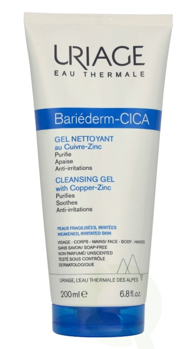 Uriage Bariederm Cleansing Cica-Gel 200 ml For Weakened, Irritated Skin i gruppen HELSE OG SKJØNNHET / Hudpleie / Ansikt / Rengjøring hos TP E-commerce Nordic AB (D35585)