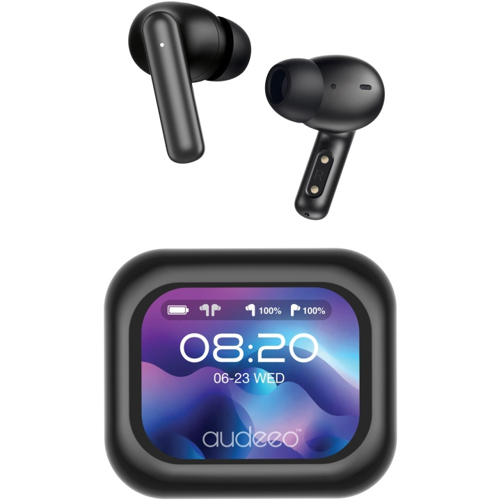 Audeeo Hörlurar In-Ear TWS ANC ENC Screen Prism Svart i gruppen Elektronikk / Lyd & Bilde / Hodetelefoner & Tilbehør / Hodetelefoner hos TP E-commerce Nordic AB (D35599)