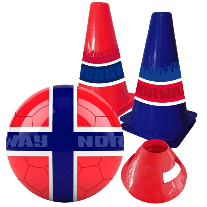 SportMe Fotbollsset NORGE - Boll och Koner i gruppen LEKER, BARN OG BABY / Uteleker / Sport & spill hos TP E-commerce Nordic AB (D35604)