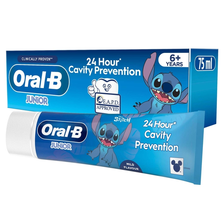 Oral B Tandkräm Junior Pro Stitch 75ml 6+ år i gruppen HELSE OG SKJØNNHET / Munnpleie / Whiteningprodukter hos TP E-commerce Nordic AB (D35620)