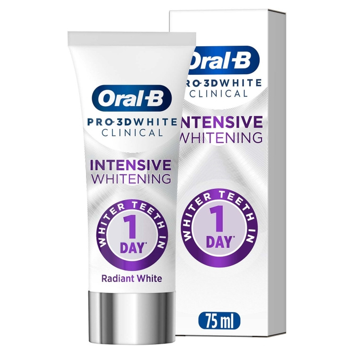 Oral B Tandkräm Pro-3DW Clinical Int White Radiant White 75ml i gruppen HELSE OG SKJØNNHET / Munnpleie / Whiteningprodukter hos TP E-commerce Nordic AB (D35624)