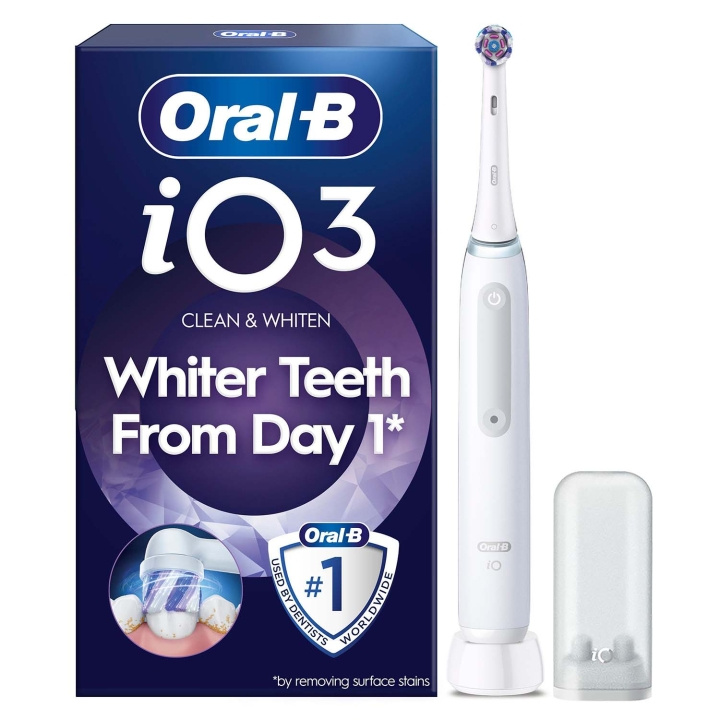 Oral B Eltandborste iO3 Quite White (Whitening Edition) i gruppen HELSE OG SKJØNNHET / Munnpleie / Elektriske tannbørster hos TP E-commerce Nordic AB (D35627)