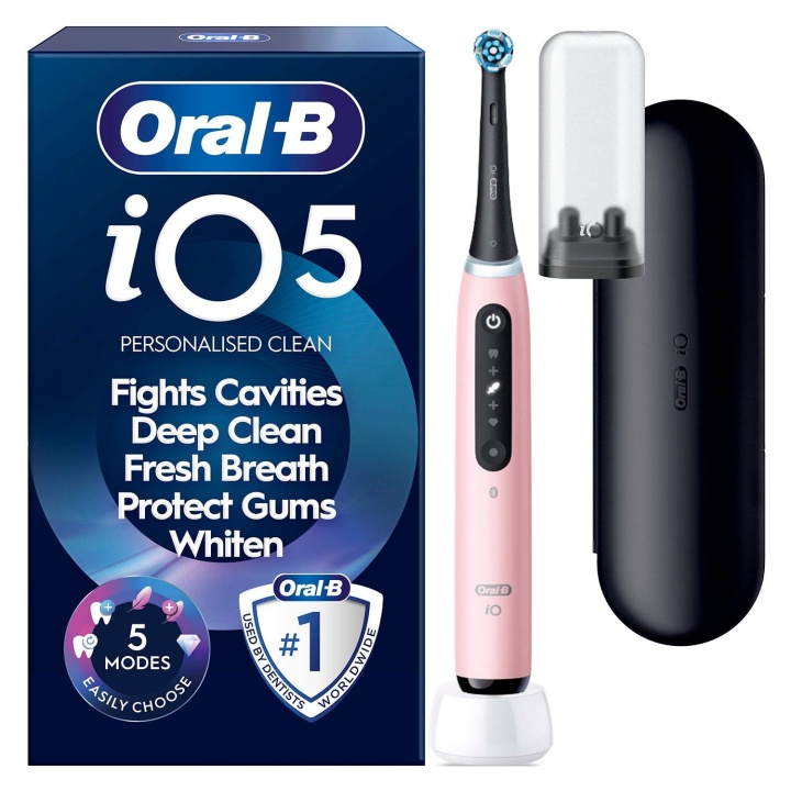 Oral B Eltandborste iO5 Blush Pink TC i gruppen HELSE OG SKJØNNHET / Munnpleie / Elektriske tannbørster hos TP E-commerce Nordic AB (D35629)