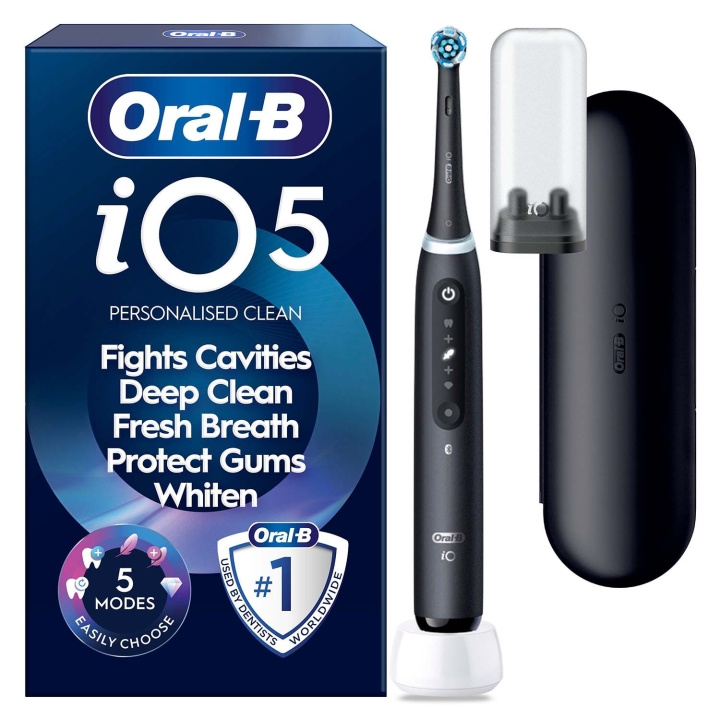 Oral B Eltandborste iO5 Matt Black Travel Case Ref Holder i gruppen HELSE OG SKJØNNHET / Munnpleie / Elektriske tannbørster hos TP E-commerce Nordic AB (D35630)