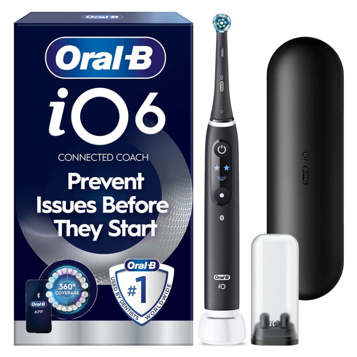 Oral B Eltandborste iO6 Black Lava, 1 Extra Refill i gruppen HELSE OG SKJØNNHET / Munnpleie / Elektriske tannbørster hos TP E-commerce Nordic AB (D35632)