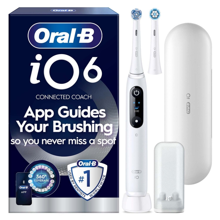 Oral B Eltandborste iO6 White, 1 Extra Refill i gruppen HELSE OG SKJØNNHET / Munnpleie / Elektriske tannbørster hos TP E-commerce Nordic AB (D35633)