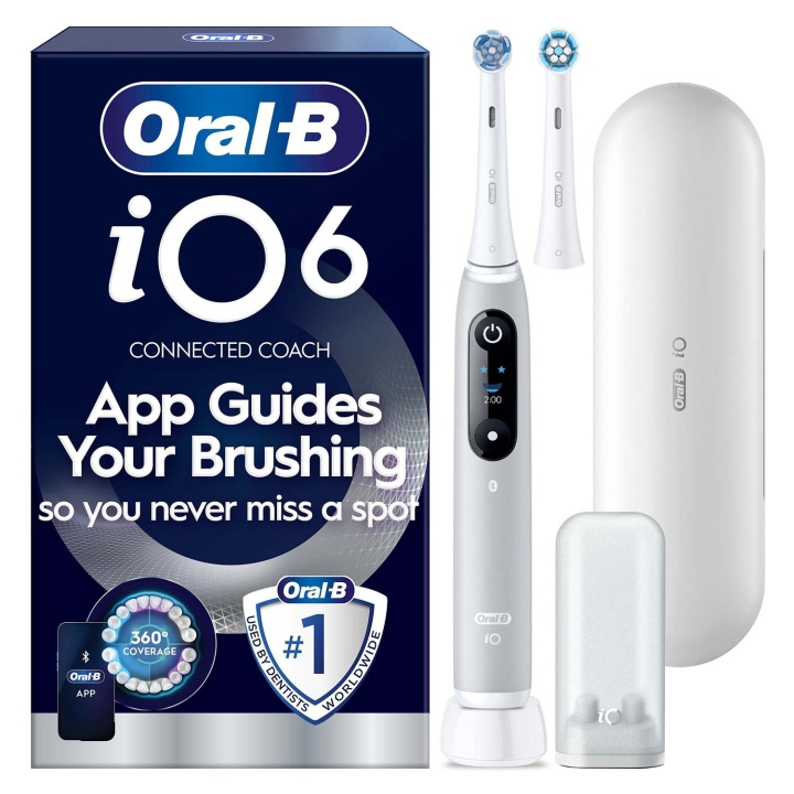 Oral B Eltandborste iO6 Grey Opal, 1 Extra Refill i gruppen HELSE OG SKJØNNHET / Munnpleie / Elektriske tannbørster hos TP E-commerce Nordic AB (D35634)