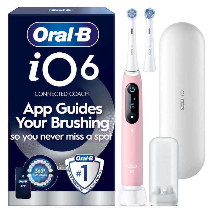 Oral B Eltandborste iO6 Series Pink Sand Sensitive, 1 Extra Refill i gruppen HELSE OG SKJØNNHET / Munnpleie / Elektriske tannbørster hos TP E-commerce Nordic AB (D35635)