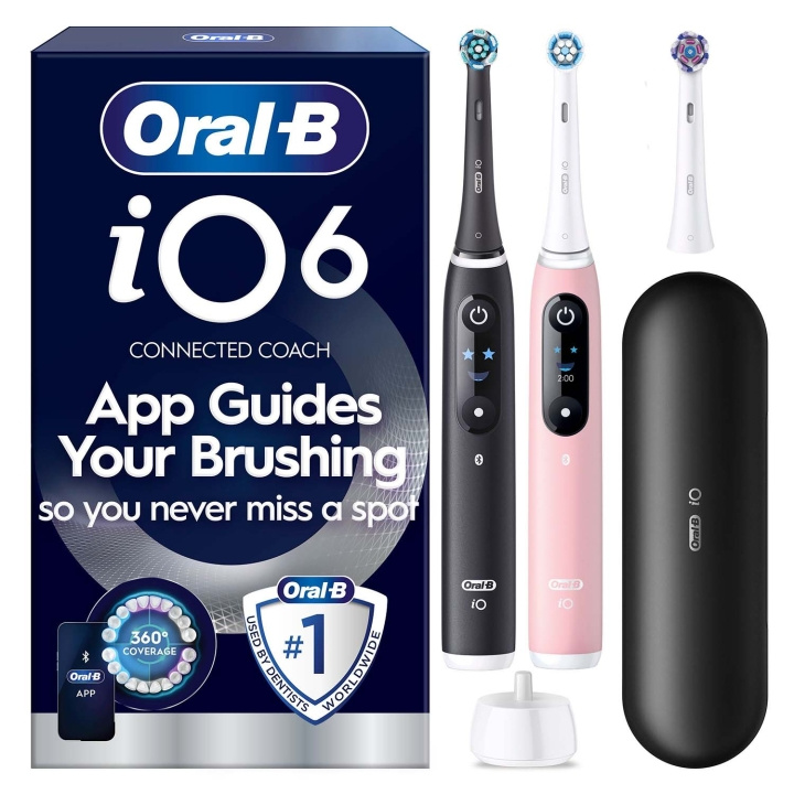 Oral B Eltandborste iO6 BlackLava/PinkSand Sens Duo 1Extra Ref i gruppen HELSE OG SKJØNNHET / Munnpleie / Elektriske tannbørster hos TP E-commerce Nordic AB (D35636)