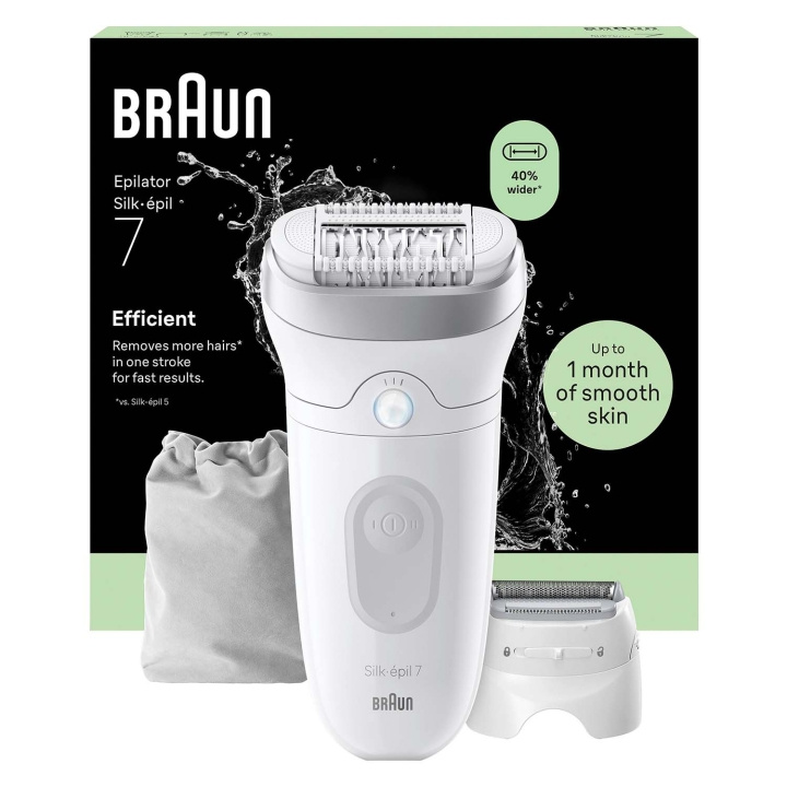 Braun Epilator Silk·épil 7, Wet & Dry, Långvarigt Slät Hud, 7-041, Silver i gruppen HELSE OG SKJØNNHET / Hår & styling / Hårfjerning / Epilatorer hos TP E-commerce Nordic AB (D35647)