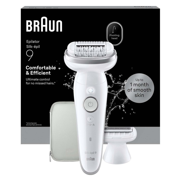 Braun Epilator Silk·épil 9 Wet & Dry, Långvarigt Slät Hud, 9-030, Silver i gruppen HELSE OG SKJØNNHET / Hår & styling / Hårfjerning / Epilatorer hos TP E-commerce Nordic AB (D35648)