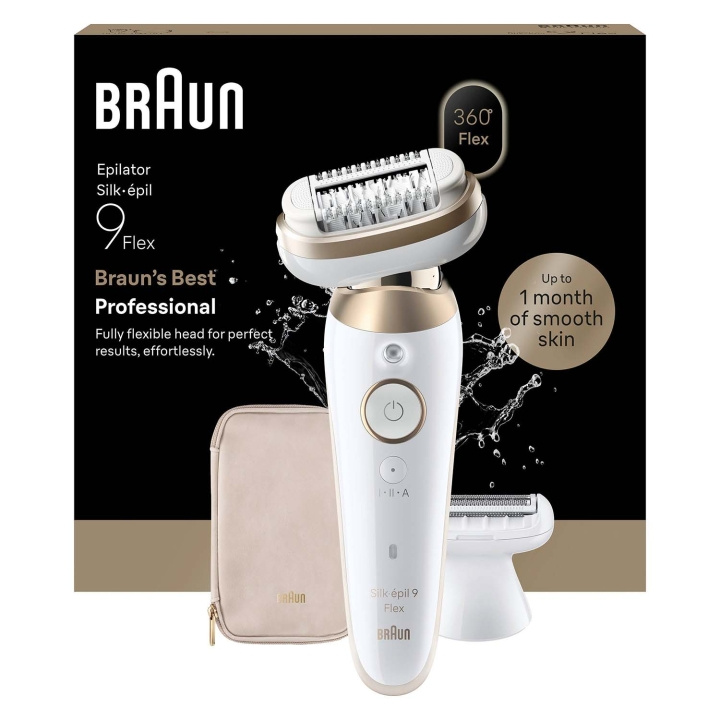Braun Epilator Silk·épil 9 Flex Wet & Dry, Långvarigt Slät Hud, 9-030 3D, Guld i gruppen HELSE OG SKJØNNHET / Hår & styling / Hårfjerning / Epilatorer hos TP E-commerce Nordic AB (D35650)