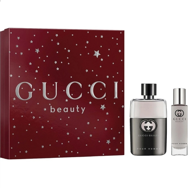 Gucci Giftset Gucci Guilty Pour Homme Edt 50ml + Edt 15ml i gruppen HELSE OG SKJØNNHET / Duft og parfyme / Parfyme / Parfyme for han hos TP E-commerce Nordic AB (D35674)