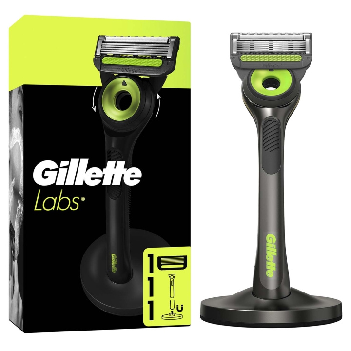 Gillette Rakhyvel Labs 1st rakblad + Magnetiskt ställ Neon Night i gruppen HELSE OG SKJØNNHET / Hår & styling / Barbering og trimming / Barberhøvler og tilbehør hos TP E-commerce Nordic AB (D35780)