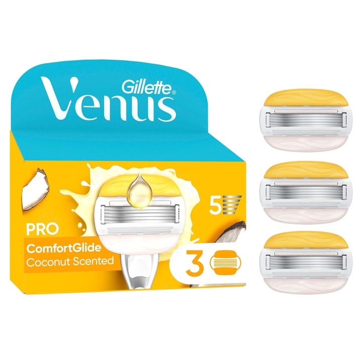 Gillette Venus Rakblad Pro Comfortglide Coconut Olay 3st i gruppen HELSE OG SKJØNNHET / Hår & styling / Barbering og trimming / Barberhøvler og tilbehør hos TP E-commerce Nordic AB (D35791)