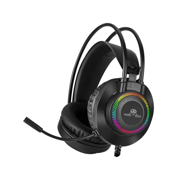 Freaks and Geeks Dobbelt headset med bakgrunnsbelyst mikrofon – PC/PS4/PS5/Xbox One i gruppen Datautstyr / GAMING / Headset hos TP E-commerce Nordic AB (D37047)