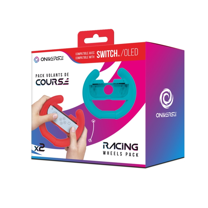 Oniverse NSW-pakke med 2 holdere til racingrattkontroller – blå/rød i gruppen Elektronikk / TV-spill & tilbehør / Nintendo Switch 2 hos TP E-commerce Nordic AB (D37125)