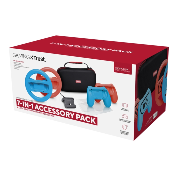 Trust GXT1249 7-i-1 tilbehørspakke for NSW – flerfarget – 55 mm (H) x 145 mm (D) x 270 mm (B) i gruppen Elektronikk / TV-spill & tilbehør / Nintendo Switch / Tilbehør hos TP E-commerce Nordic AB (D37212)