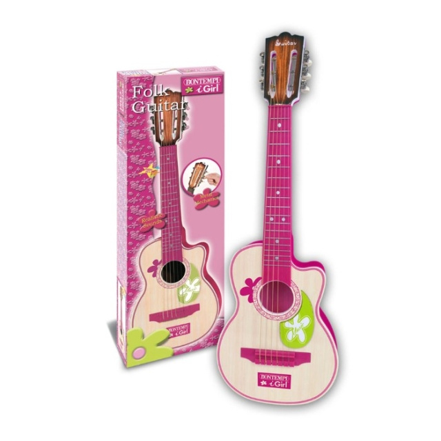 Bontempi Bontempi – Rosa tre-gitar med 6 strenger, 70 cm (207071) i gruppen LEKER, BARN OG BABY / Musikk, sang og bilde / Instrumenter hos TP E-commerce Nordic AB (D37248)