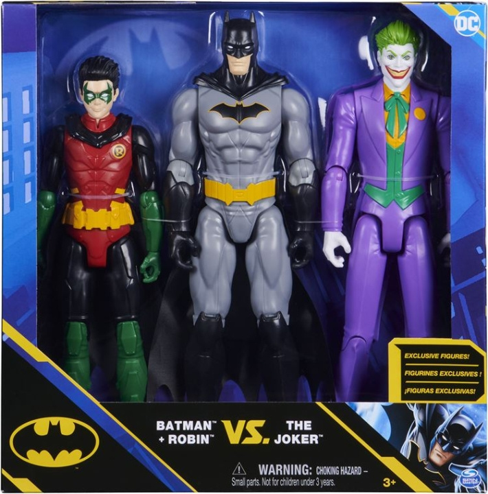 BATMAN 3-pakning med 30 cm store figurer: «BATMAN», Robin og Jokeren i gruppen LEKER, BARN OG BABY / Leker / Figurer, miniatyrer og tilbehør hos TP E-commerce Nordic AB (D37418)