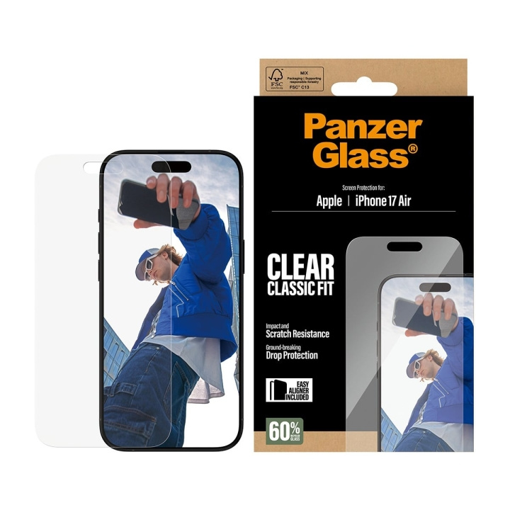 PanzerGlass – Skjermbeskytter til iPhone Air – Classic Fit med EasyAligner i gruppen SMARTTELEFON & NETTBRETT / Mobilbeskyttelse / Apple / iPhone Air hos TP E-commerce Nordic AB (D38338)