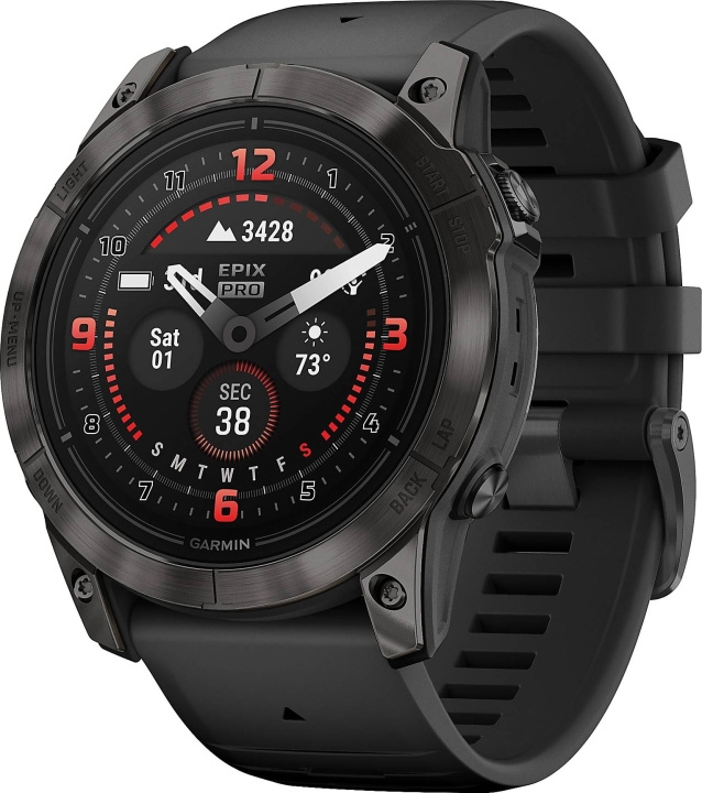 Garmin Epix Pro (2. generasjon) 51 mm Sapphire Edition, Carbon Grey i gruppen SPORT, FRITID & HOBBY / Smartwatch og Aktivitetsmålere / Smartwatches hos TP E-commerce Nordic AB (D38366)
