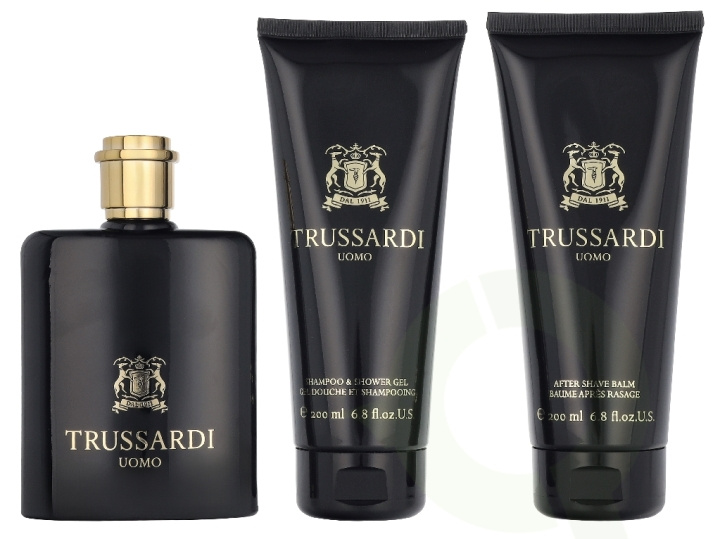 Trussardi Uomo Giftset 500 ml Edp Spray 100ml/Shampooo & Shower Gel 200ml/After Shave Balm 200ml i gruppen HELSE OG SKJØNNHET / Duft og parfyme / Parfyme hos TP E-commerce Nordic AB (D39686)