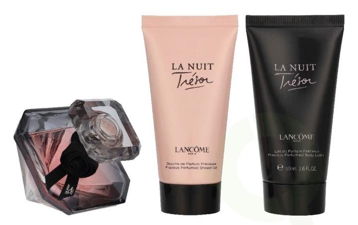 Lancome La Nuit Tresor Giftset 130 ml eDP Spray 30ml/Body Lotion 50ml/Shower Gel 50ml i gruppen HELSE OG SKJØNNHET / Gavesett / Gavesett for henne hos TP E-commerce Nordic AB (D39698)